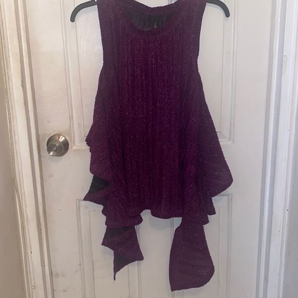 NWOT purple sparkle high low blouse - Picture 1 of 6